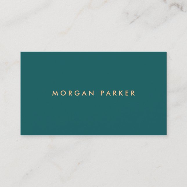 Carte De Visite Professionnel Moderne Simple Vert Turquoise (Devant)