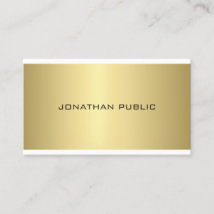 Carte De Visite Professionnel Moderne Sleek Or lisse apparence élé