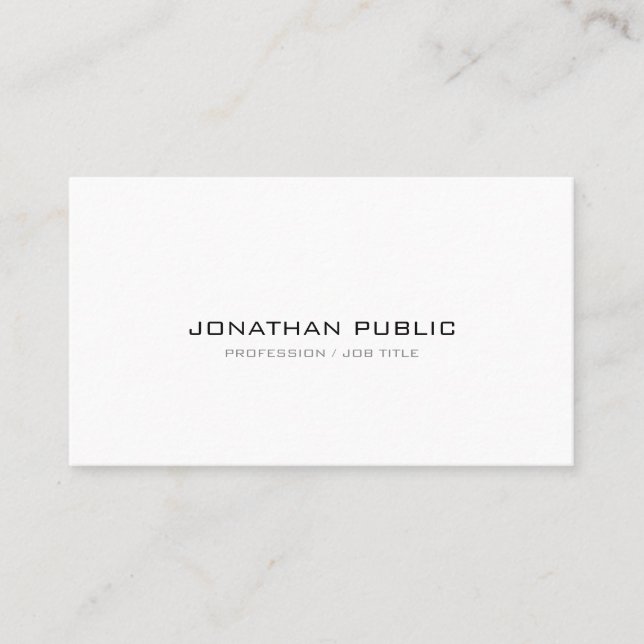Carte De Visite Professionnel Moderne Sleek Plain Sophistiqué (Devant)
