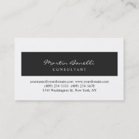 Carte de visite professionnel moderniste noir et b