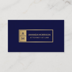 Carte De Visite Professionnel Monogramme minimum Gold/avocat de la