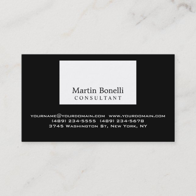 Carte de visite professionnel noir blanc (Devant)
