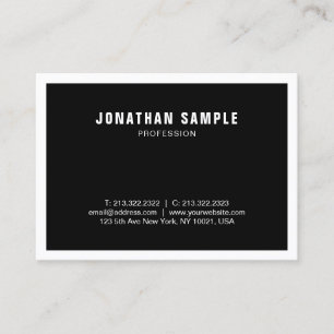 Carte De Visite Professionnel Noir Blanc Moderne Simple Élégant