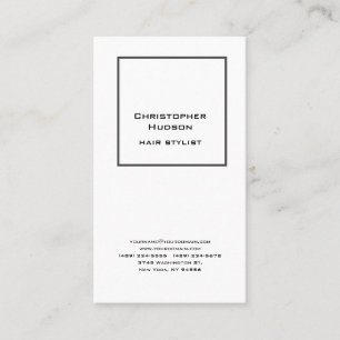 Carte De Visite Professionnel noir blanc simple coiffure simple
