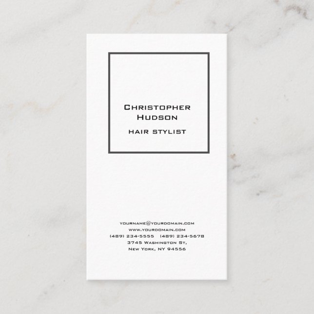 Carte De Visite Professionnel noir blanc simple coiffure simple (Devant)