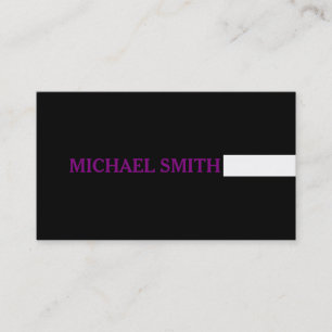 Carte De Visite Professionnel Noir clair moderne violet