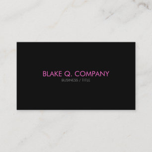 Carte de visite professionnel noir et rose minimal