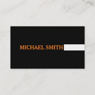 Carte De Visite Professionnel Noir moderne Orange