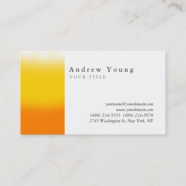 Carte de visite professionnel orange jaune blanc (Devant)
