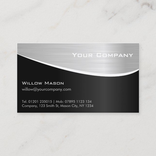 Carte de visite professionnel Orange Steel Effet (Devant)