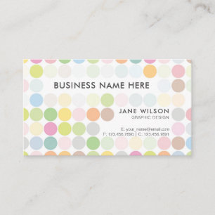 Carte De Visite Professionnel Pastel Polka coloré