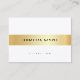 Carte De Visite Professionnel Personnalisé Or Blanc Élégant