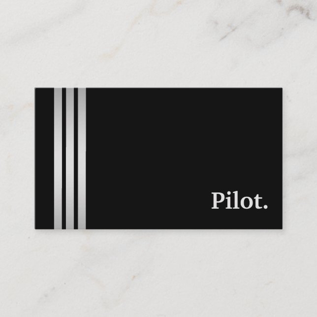 Carte De Visite Professionnel pilote noir et argenté (Devant)