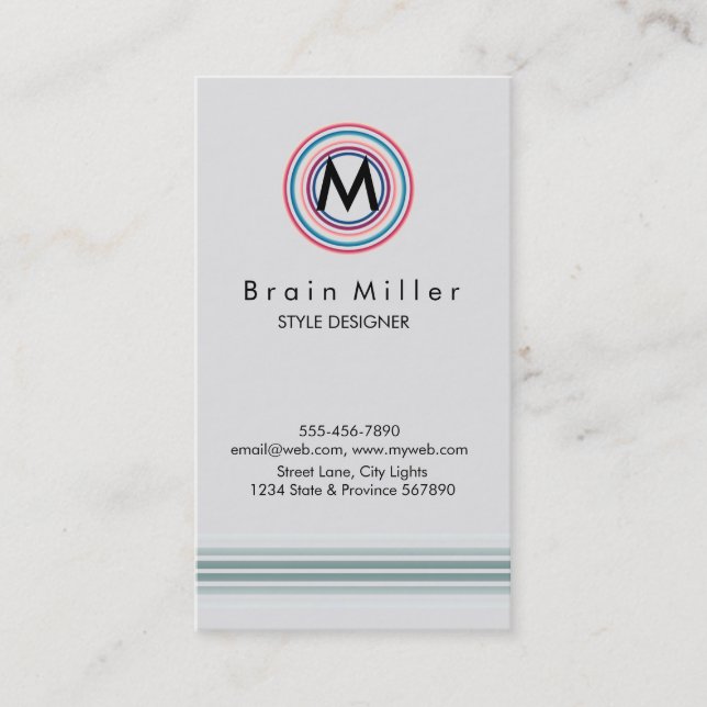 Carte De Visite Professionnel Plain Élégant Moderne Simple (Devant)