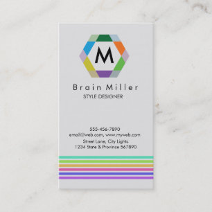 Carte De Visite Professionnel Plain Élégant Moderne Simple Hexagon