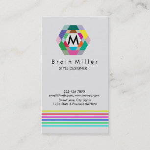 Carte De Visite Professionnel Plain Élégant Moderne Simple Hexagon