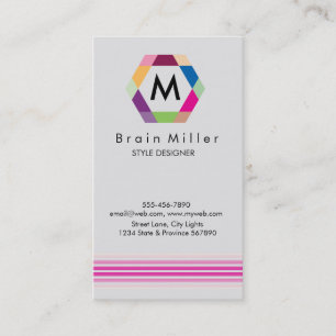 Carte De Visite Professionnel Plain Élégant Moderne Simple Hexagon