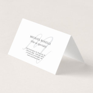 Carte De Visite Professionnel Plain Moderne Minimaliste Monogrammé
