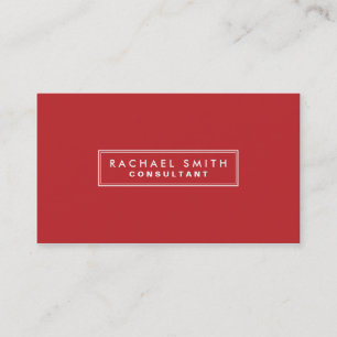 Carte De Visite Professionnel Plain Red Elegant Immobilier