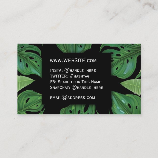 Carte De Visite Professionnel Plante Caretaker Florisant (Devant)