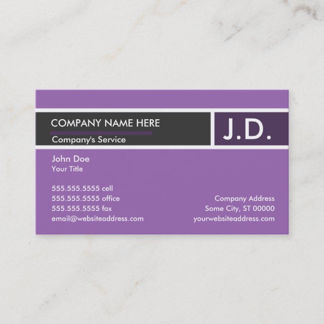 Carte De Visite professionnel pourpre (Devant)