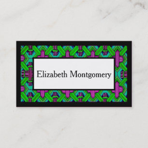 Carte de visite professionnel pourpre et vert