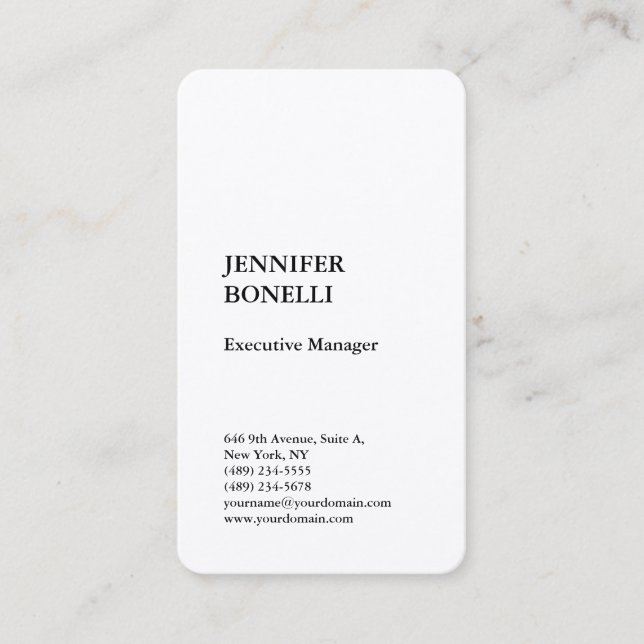 Carte De Visite Professionnel Premium Silk Plain Moderne (Devant)