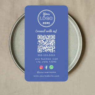 Carte De Visite Professionnel Qr Code Instagram Facebook Logo Bleu