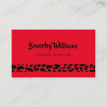 Carte de visite professionnel Red Leopard