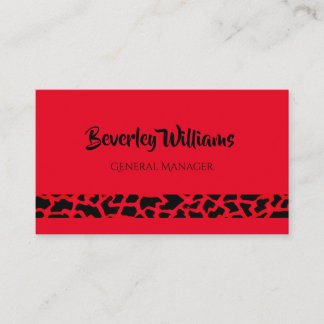Carte de visite professionnel Red Leopard