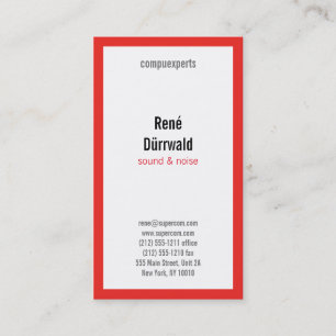 Carte De Visite Professionnel rouge blanc noir