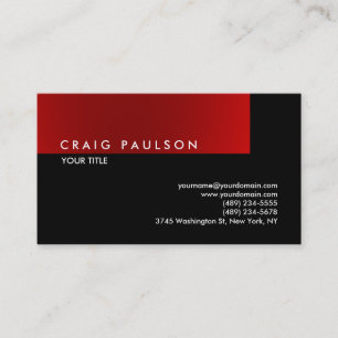 Carte de visite professionnel rouge blanc noir