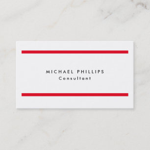 Carte De Visite Professionnel Rouge brut Grilles Blanc Original