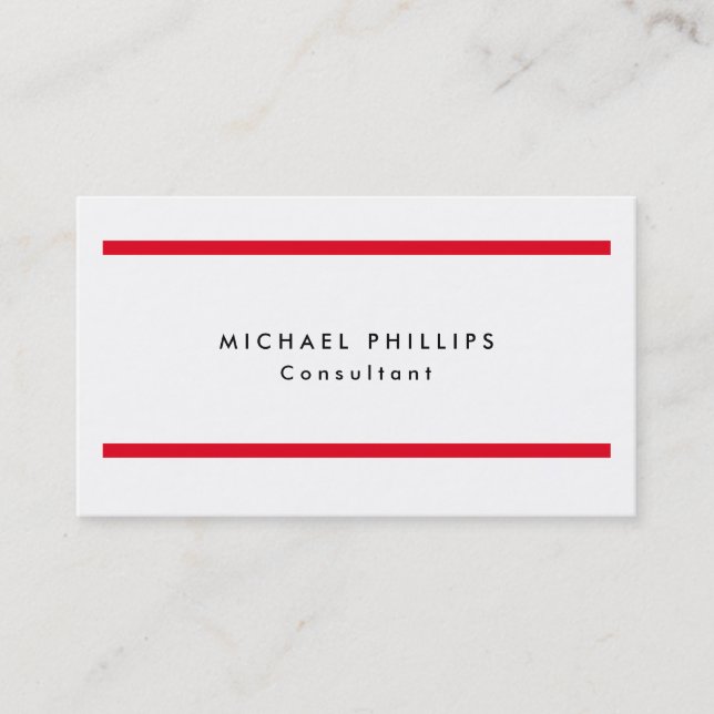 Carte De Visite Professionnel Rouge brut Grilles Blanc Original (Devant)