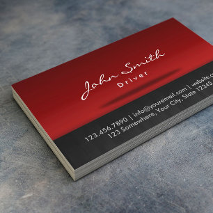 Carte De Visite Professionnel rouge élégant d'étape de conducteur