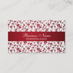 Carte De Visite Professionnel rouge floral de salon