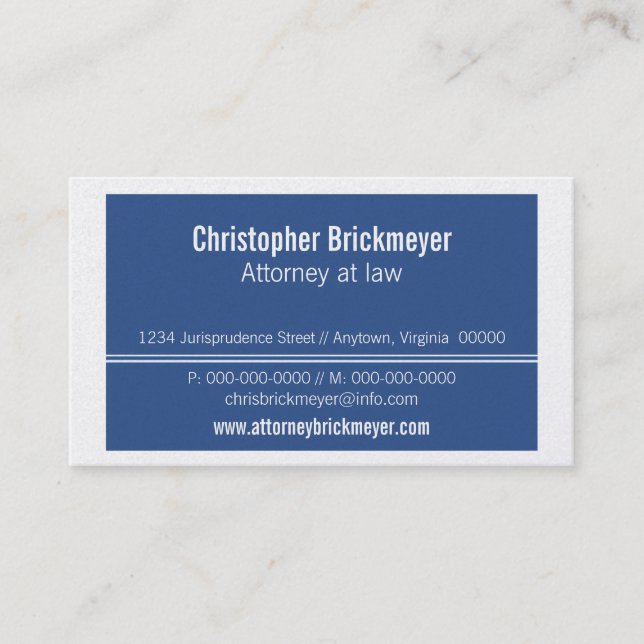 Carte de visite professionnel, Royal Blue (Devant)