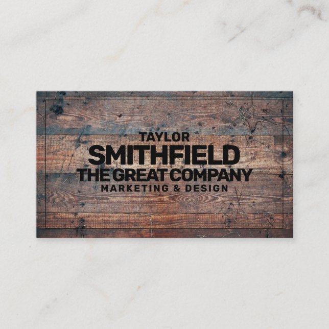 Carte de visite professionnel Rustic Wood (Devant)