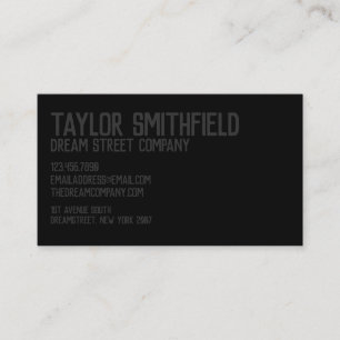 Carte de visite professionnel rustique Matte Black