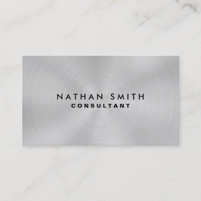 Carte de visite professionnel Silver Metal moderne (Devant)