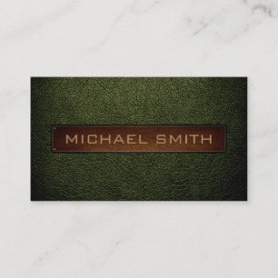 Carte De Visite Professionnel simili cuir vert d'armée