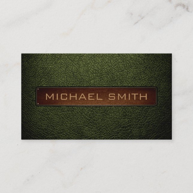 Carte De Visite Professionnel simili cuir vert d'armée (Devant)