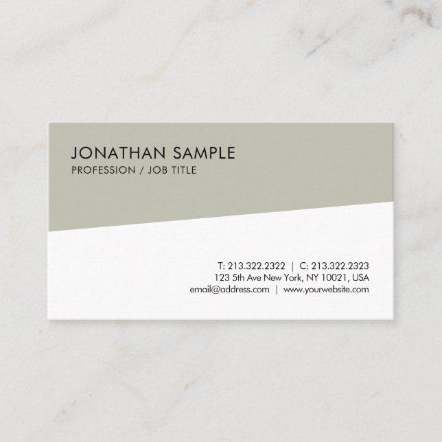 Carte De Visite Professionnel simple à la mode moderne élégant de (Devant)