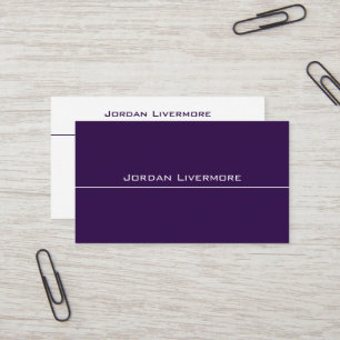 Carte De Visite Professionnel, Simple, Basic, Violet & Blanc Moder
