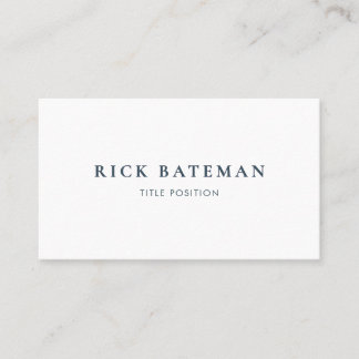 Carte De Visite Professionnel Simple Bleu et Blanc