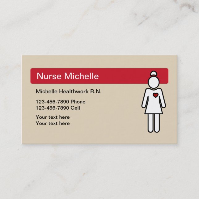 Carte De Visite Professionnel simple d'infirmier autorisé (Devant)