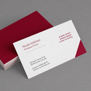 Carte De Visite Professionnel simple élégant entreprise rouge