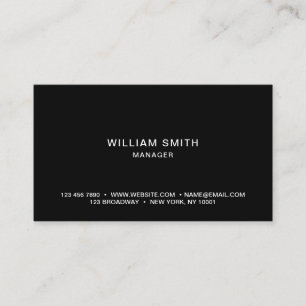 Carte De Visite Professionnel Simple et Minimaliste Noir