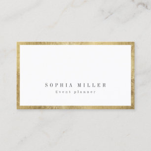 Carte De Visite Professionnel simple et simple bordure en or
