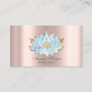 Carte De Visite Professionnel Simple Gold Blue Lotus Rose Gold